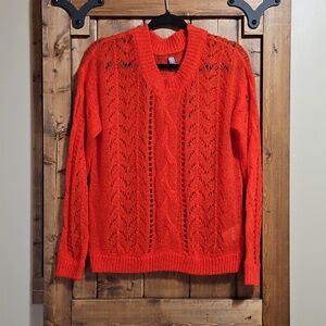Culture Red Wool Alpaca Cable Knit Sample Sweater M